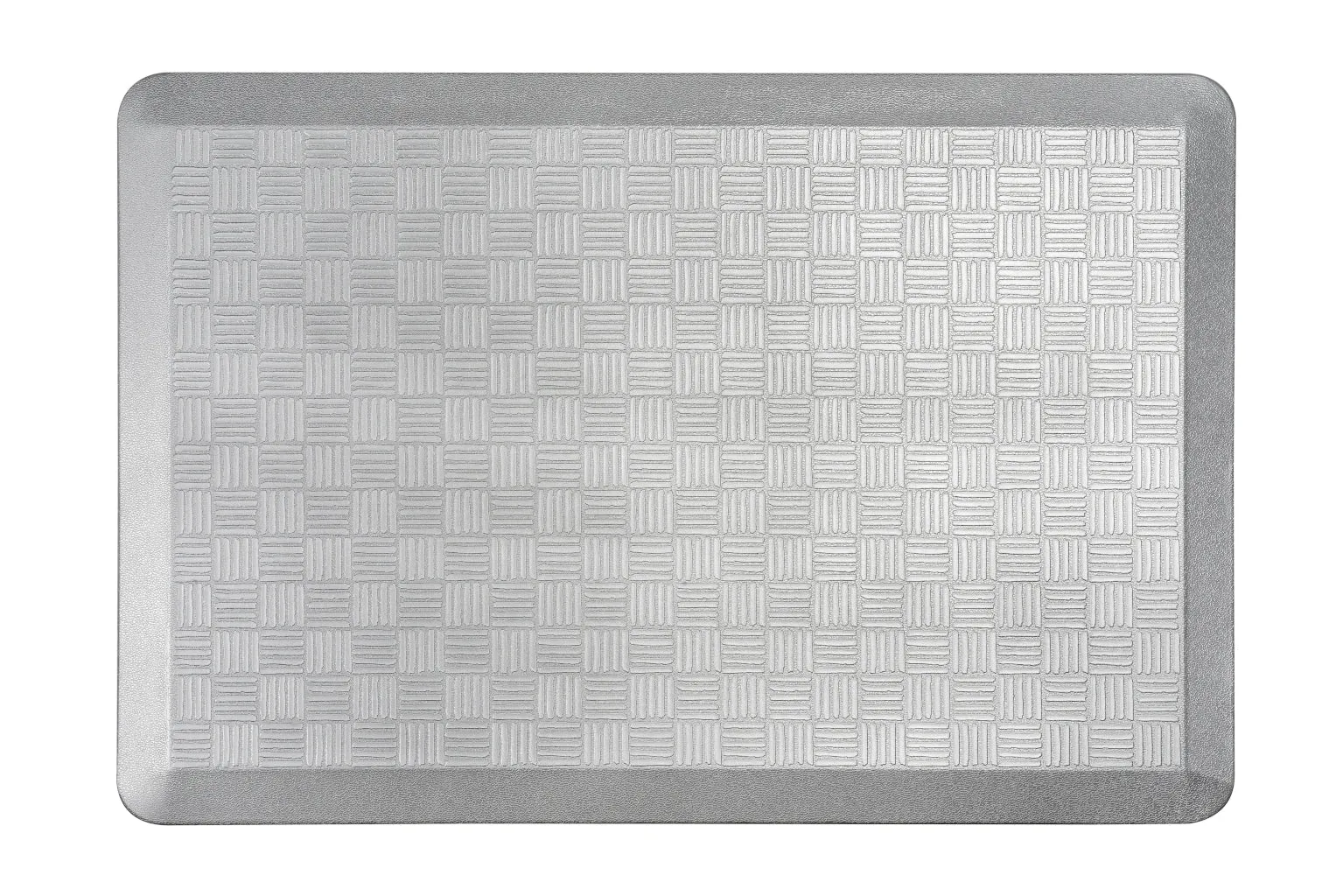 # 18002-22 Anti-Fatigue, Ergonomically Engineered, Non-Toxic, Non-Slip, Waterproof, All-Purpose PU Floor Mat, Basket Weave Pattern, 24" x 36" x .7" thickness, Silver Color (2 Pack)