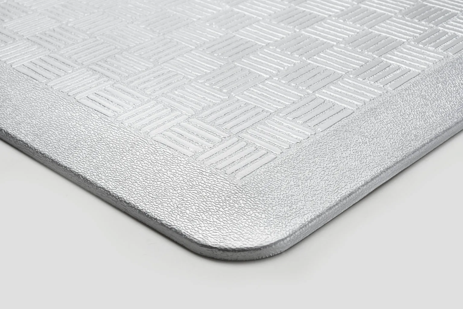 # 18002-22 Anti-Fatigue, Ergonomically Engineered, Non-Toxic, Non-Slip, Waterproof, All-Purpose PU Floor Mat, Basket Weave Pattern, 24" x 36" x .7" thickness, Silver Color (2 Pack)