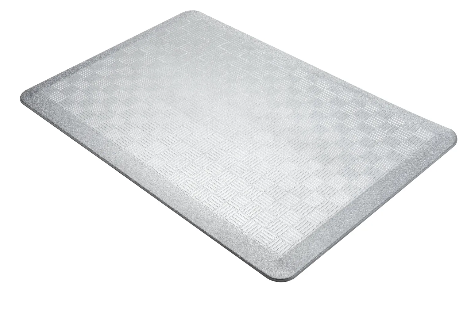 # 18002-22 Anti-Fatigue, Ergonomically Engineered, Non-Toxic, Non-Slip, Waterproof, All-Purpose PU Floor Mat, Basket Weave Pattern, 24" x 36" x .7" thickness, Silver Color (2 Pack)