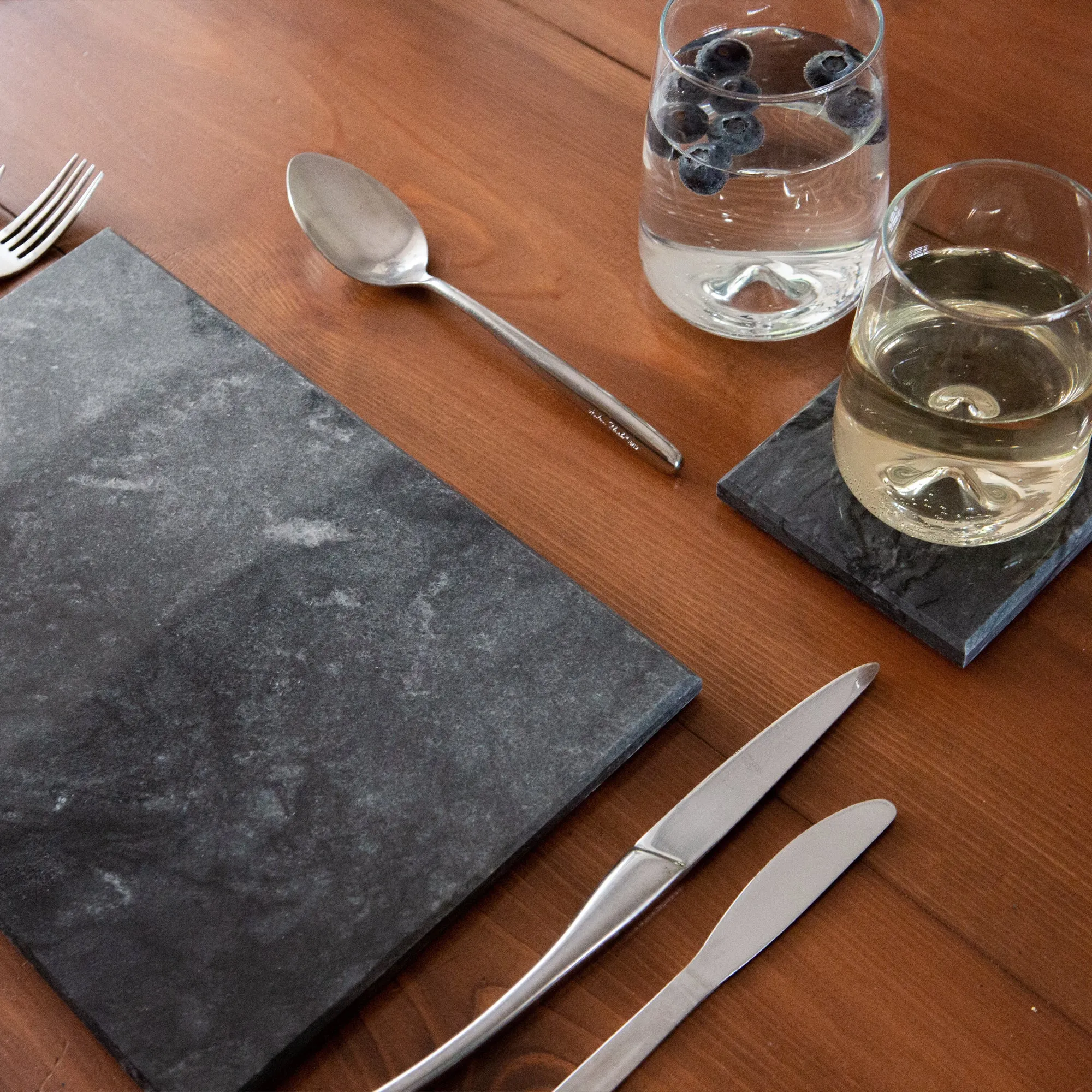 12pc Marble Placemats & Round Coasters Set - By Argon Tableware