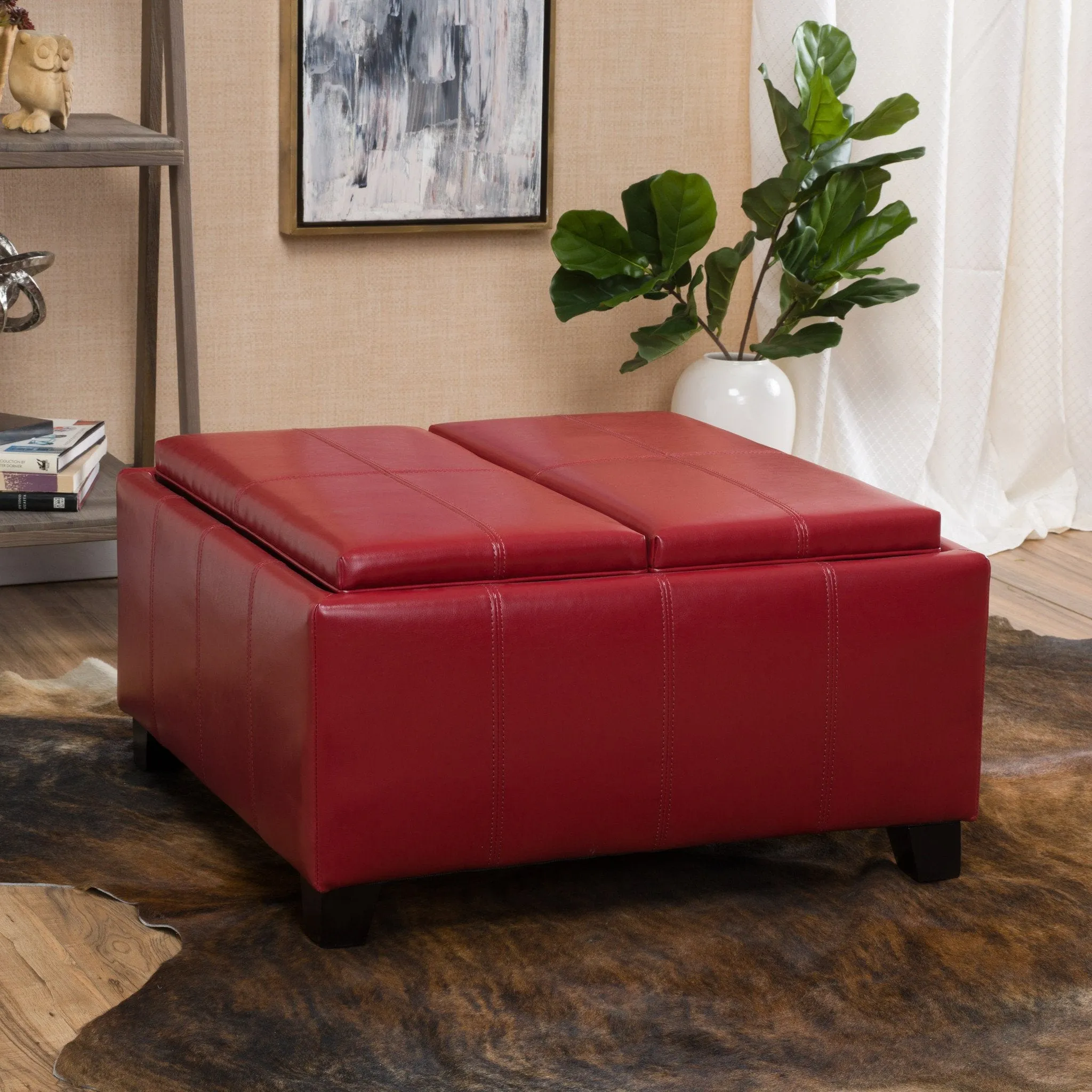 2-Tray-Top Storage Ottoman Coffee Table - NH288692