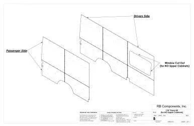 2007-2018 SPRINTER VAN WALL LINER KIT, 170"HIGH ROOF, UPHOLSTERED (NO UPPER CABINETS)