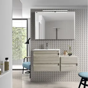 24" Single Vanity, Wall Mount, 2 Drawers with Soft Close, Cloud, Serie Barcelona by VALENZUELA