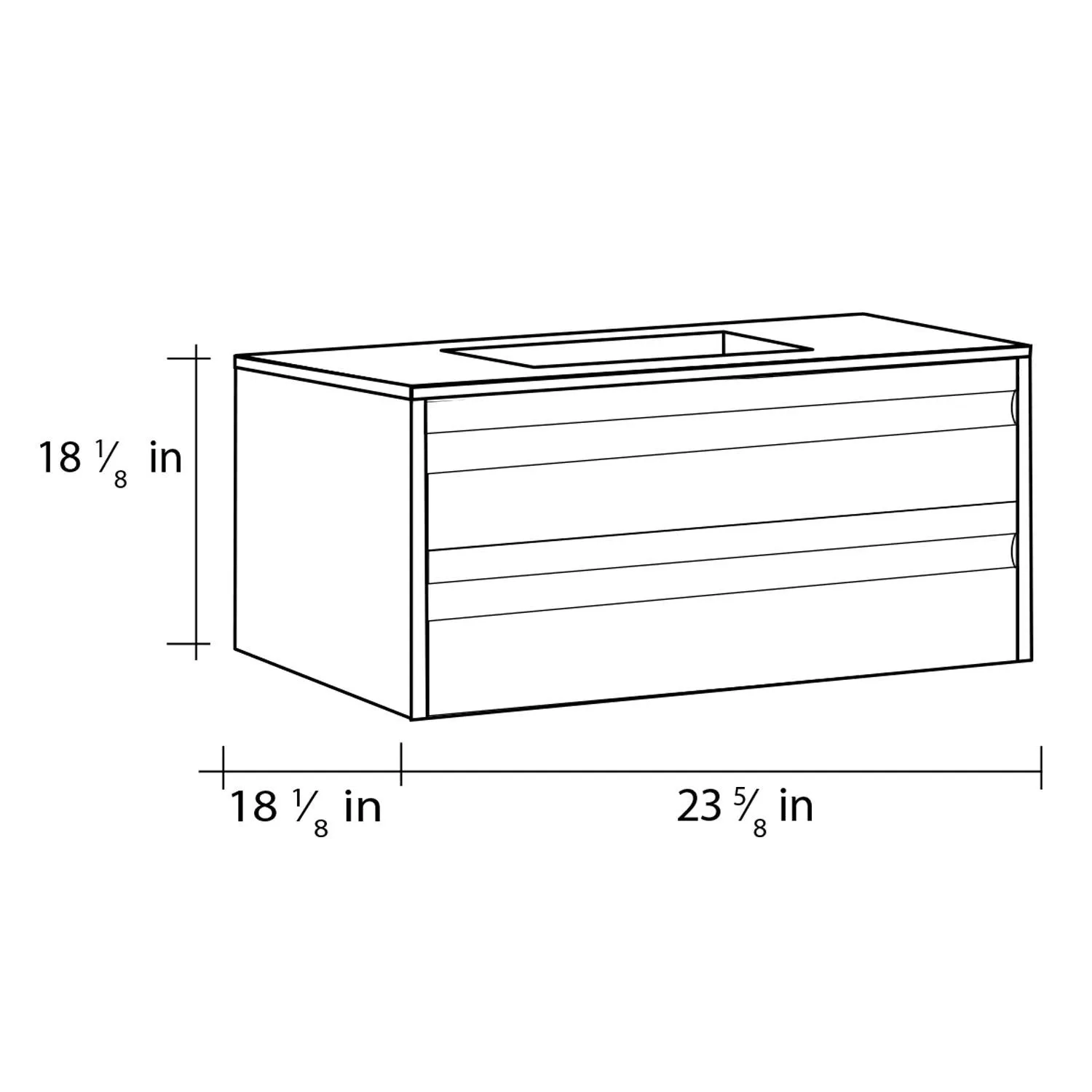 24" Single Vanity, Wall Mount, 2 Drawers with Soft Close, Cloud, Serie Barcelona by VALENZUELA