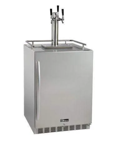 24" Wide All Stainless Steel Outdoor Built-In Left Hinge Kegerator with Kit