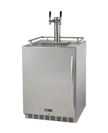 24" Wide All Stainless Steel Outdoor Built-In Left Hinge Kegerator with Kit