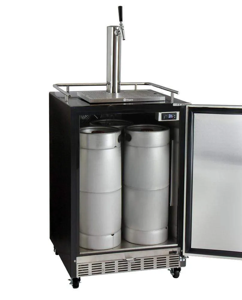 24" Wide Tap Stainless Steel Commercial Built-In Right Hinge Digital Kegerator with Kit