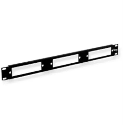 3-Panel Fiber Optic Blank Patch Panel, 1U Rack Mount