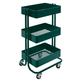 3-Tier Rolling Cart - Green