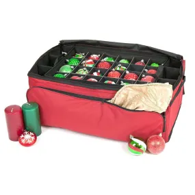 3-Tray Ornament Storage Bag with Side Pockets [72 Ornaments]