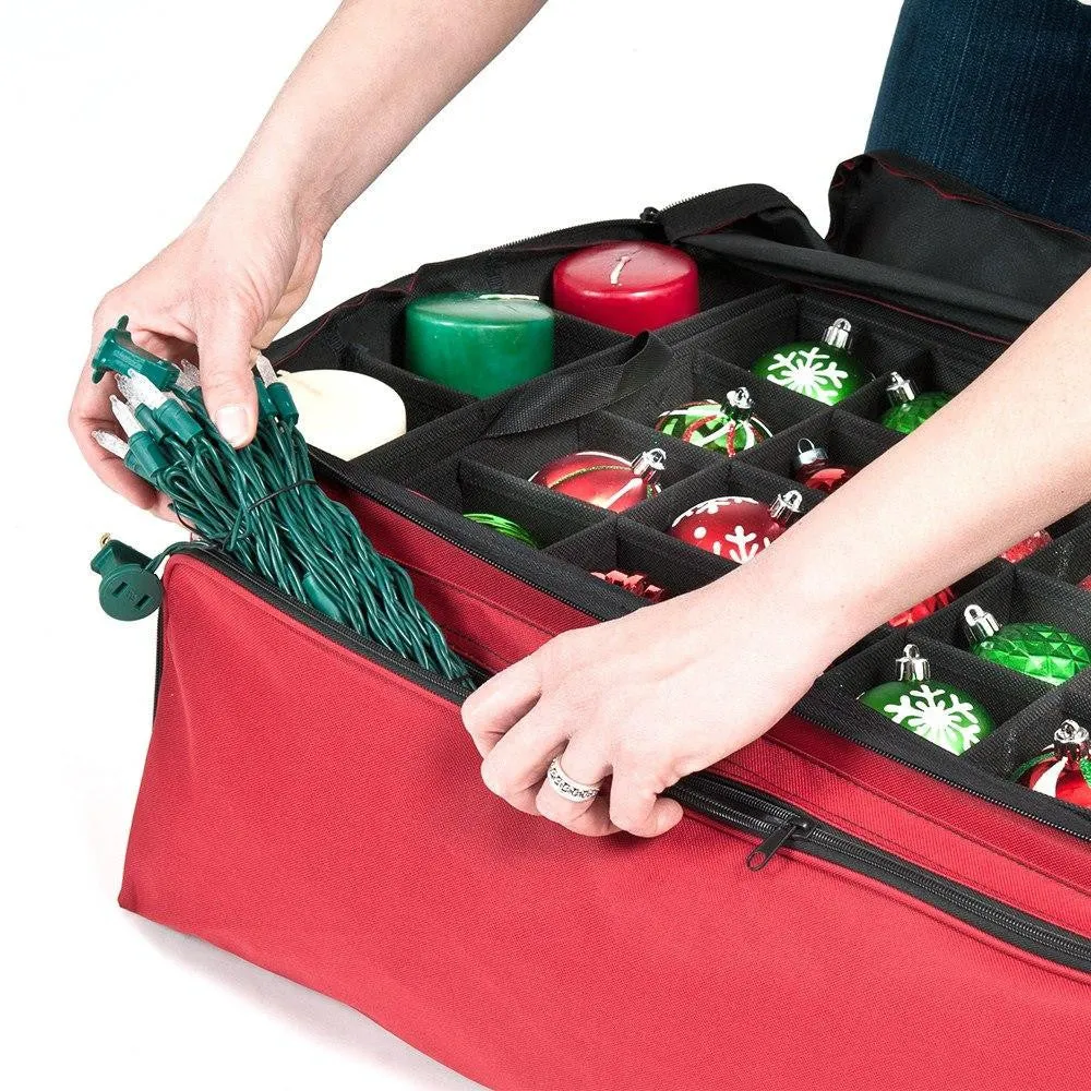 3-Tray Ornament Storage Bag with Side Pockets [72 Ornaments]