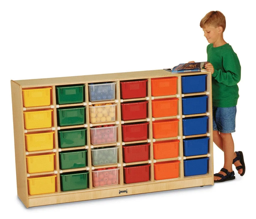 30 Cubbie-Tray Mobile Storage - with Clear, Colored or No Trays  Jonti-Craft®