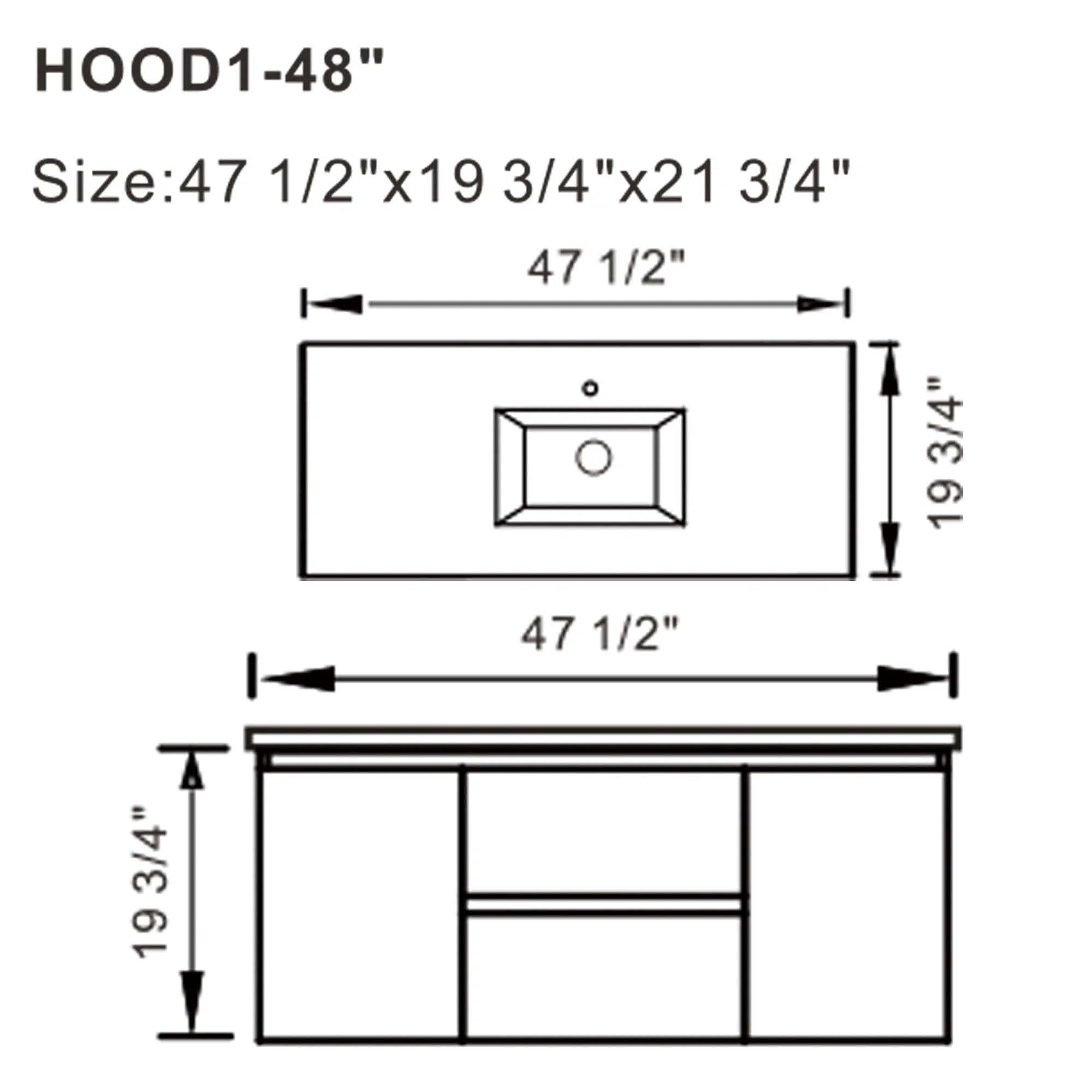 48" Floating / Wall Mount White Bathroom Vanity with Sink Drawers and Cabinets