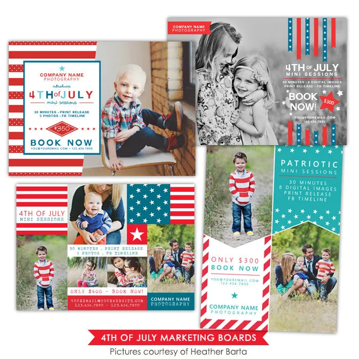 4th of July Marketing boards bundle | Patriotic day