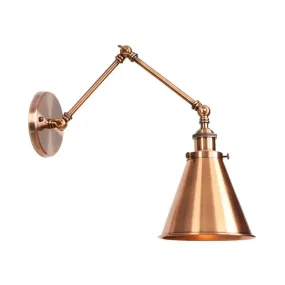 6"/8" L 2-Joint Swing Arm Wall Light Industrial Lamp w/ Cone Shade - Bronze/Copper