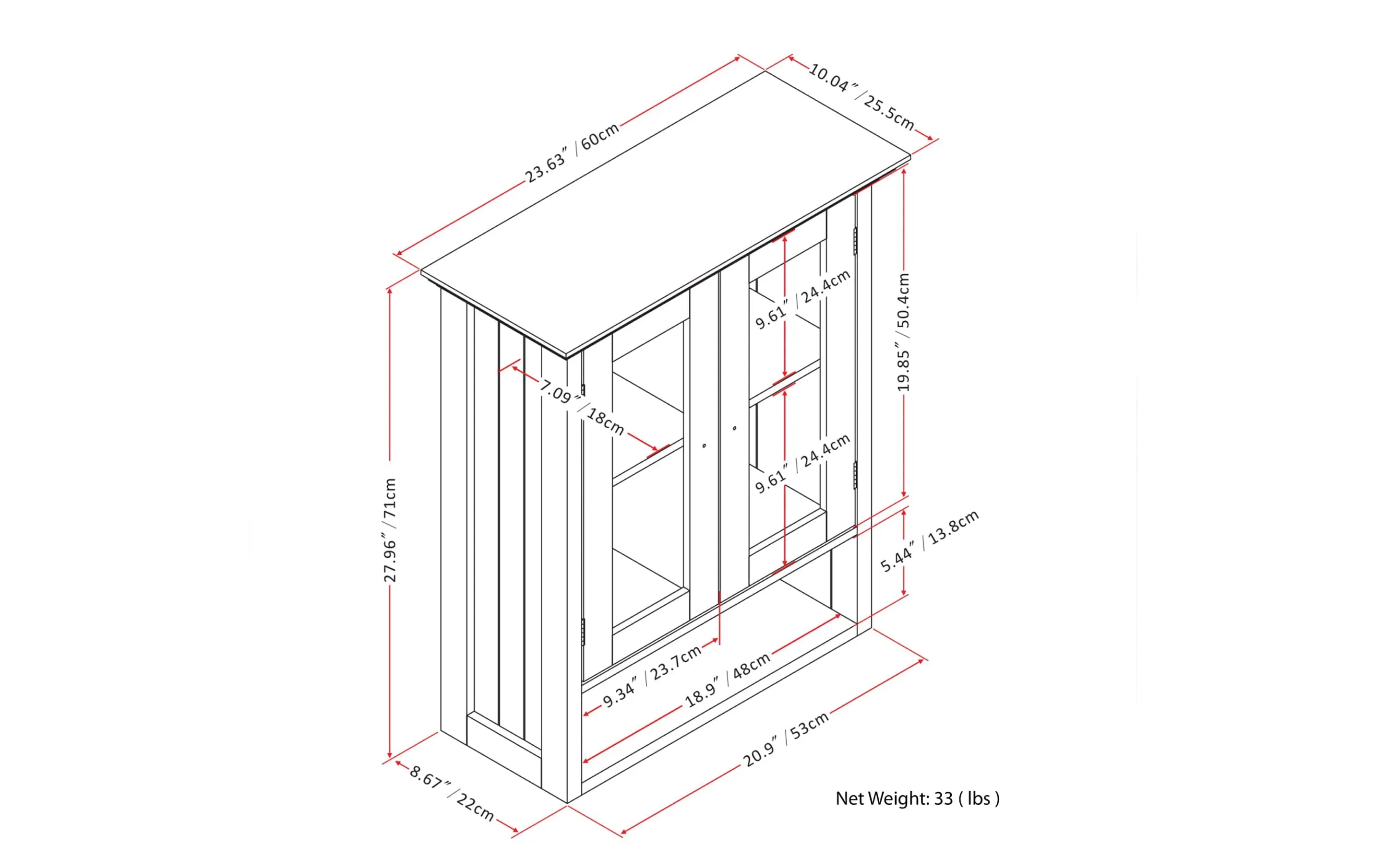 Acadian 2 Door Bath Cabinet