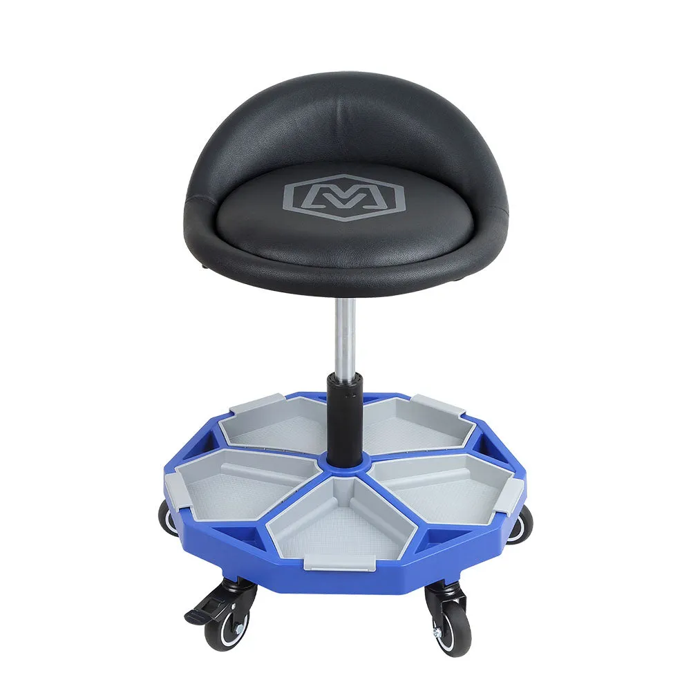 Adjustable Pneumatic Rolling Mechanic Stool with Tool Tray Storage,  350 LBS Weight Capacity (MPC016005)