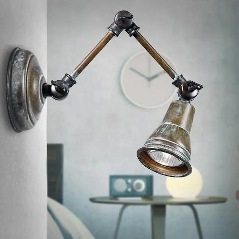 Aged Brass Adjustable Wall Light | Made in Italy