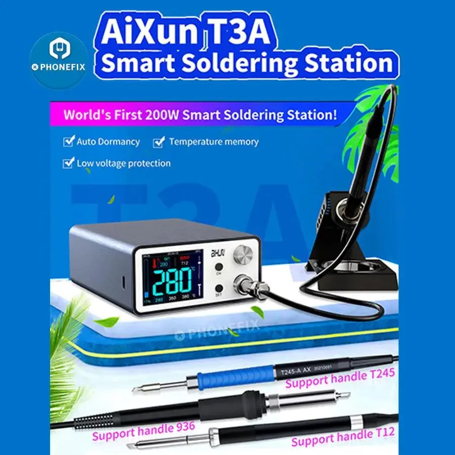 AiXun T3A 200W Smart Soldering Station With T245 T12 Handles