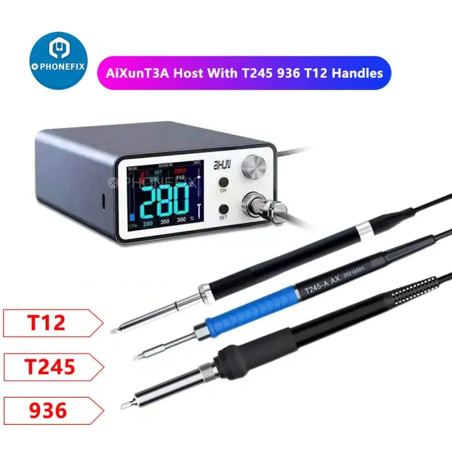 AiXun T3A 200W Smart Soldering Station With T245 T12 Handles