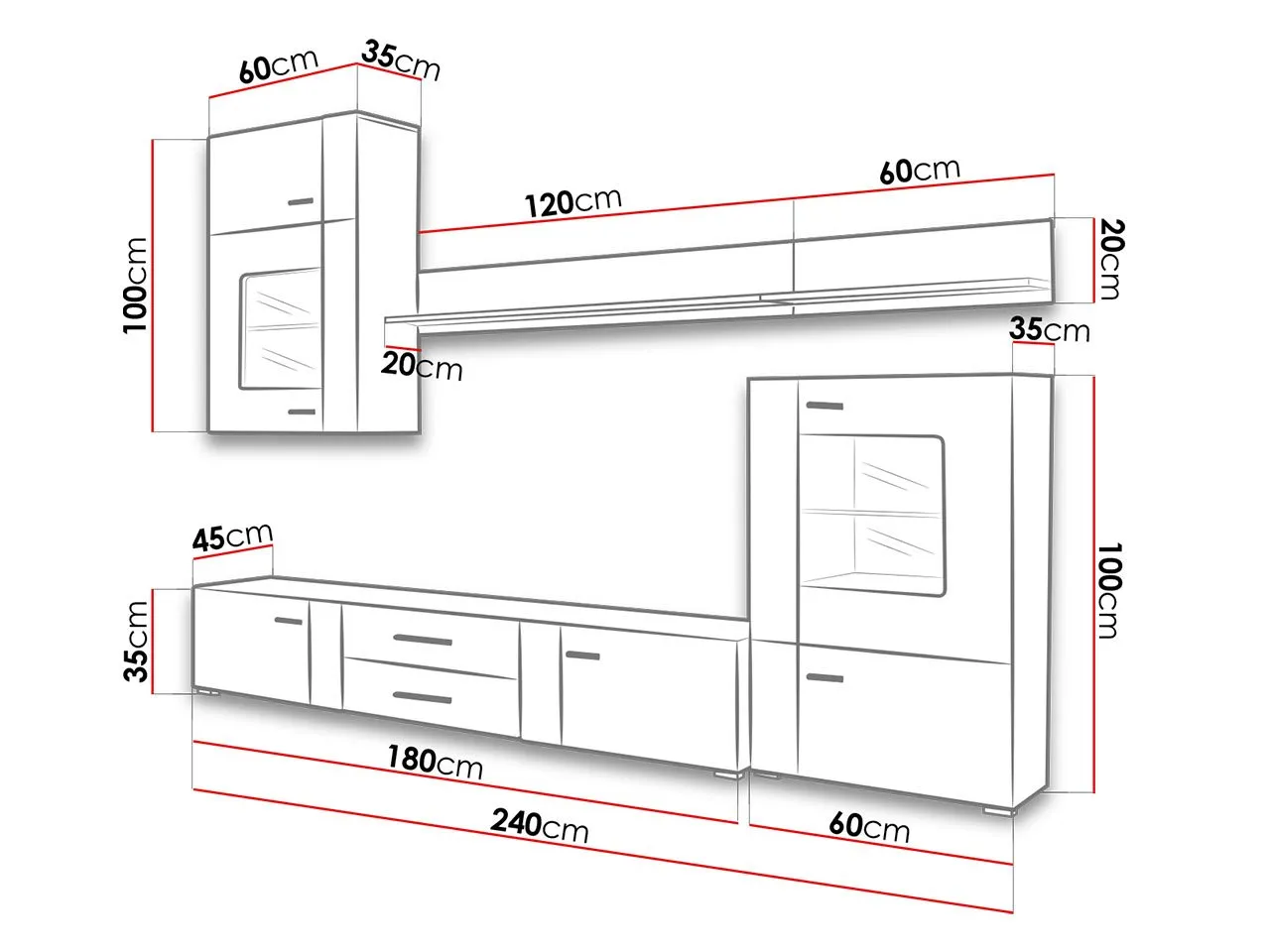 Aleppo Entertainment Unit For TVs Up To 49"