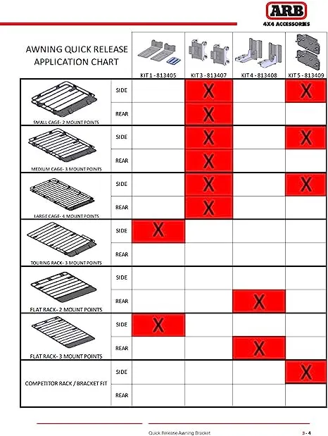 ARB 4X4 | Side Awning Bracket Cage Racks (813409)