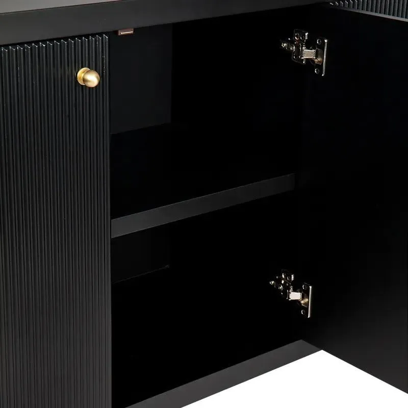 Ariana 4-Door Black Buffet Cabinet