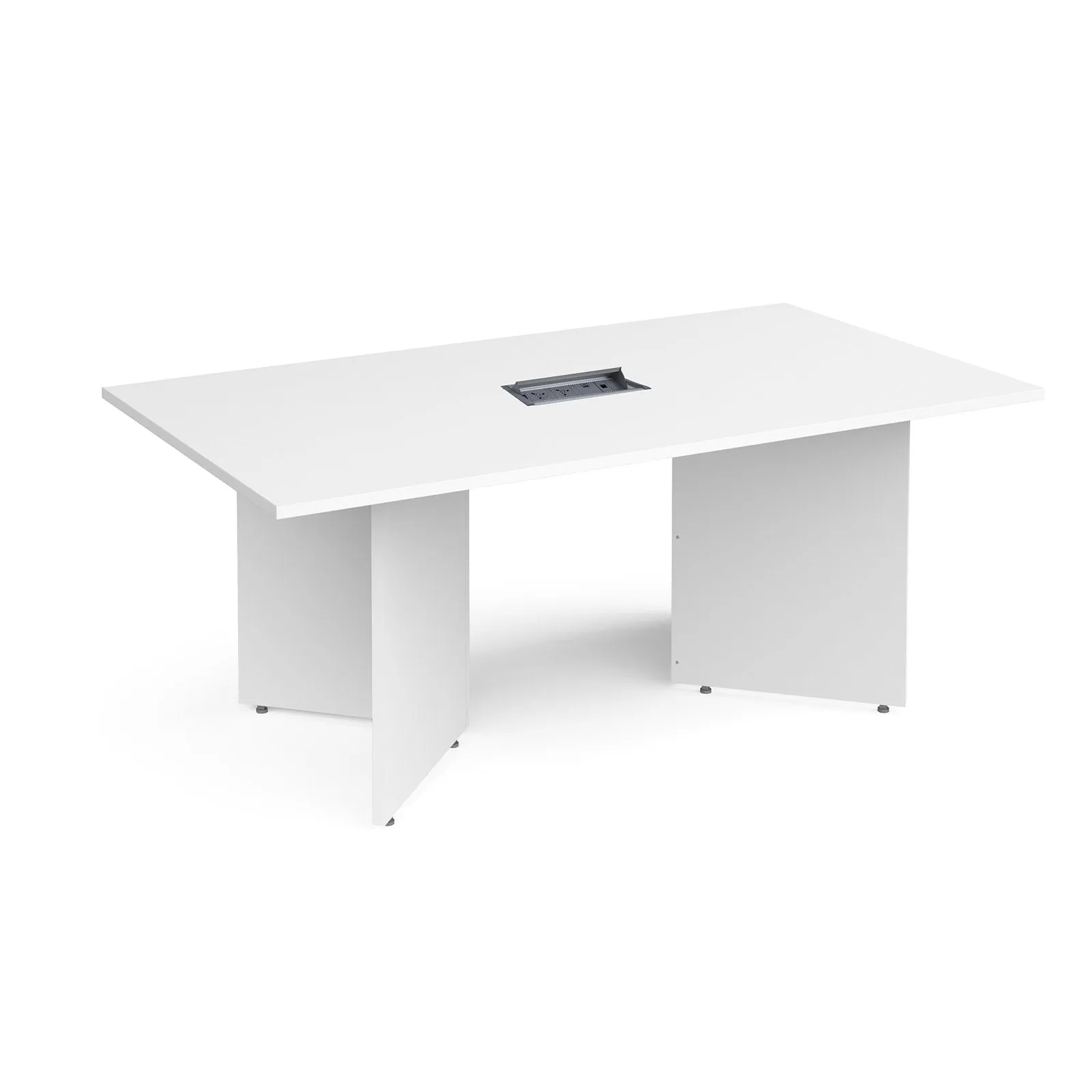 Arrow head boardroom table with power module