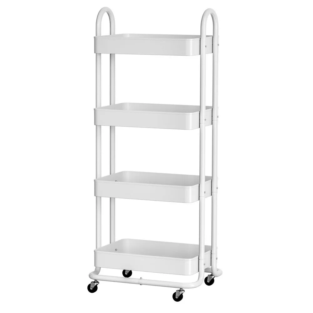 Artiss Storage Trolley Kitchen Cart 4 Tiers White