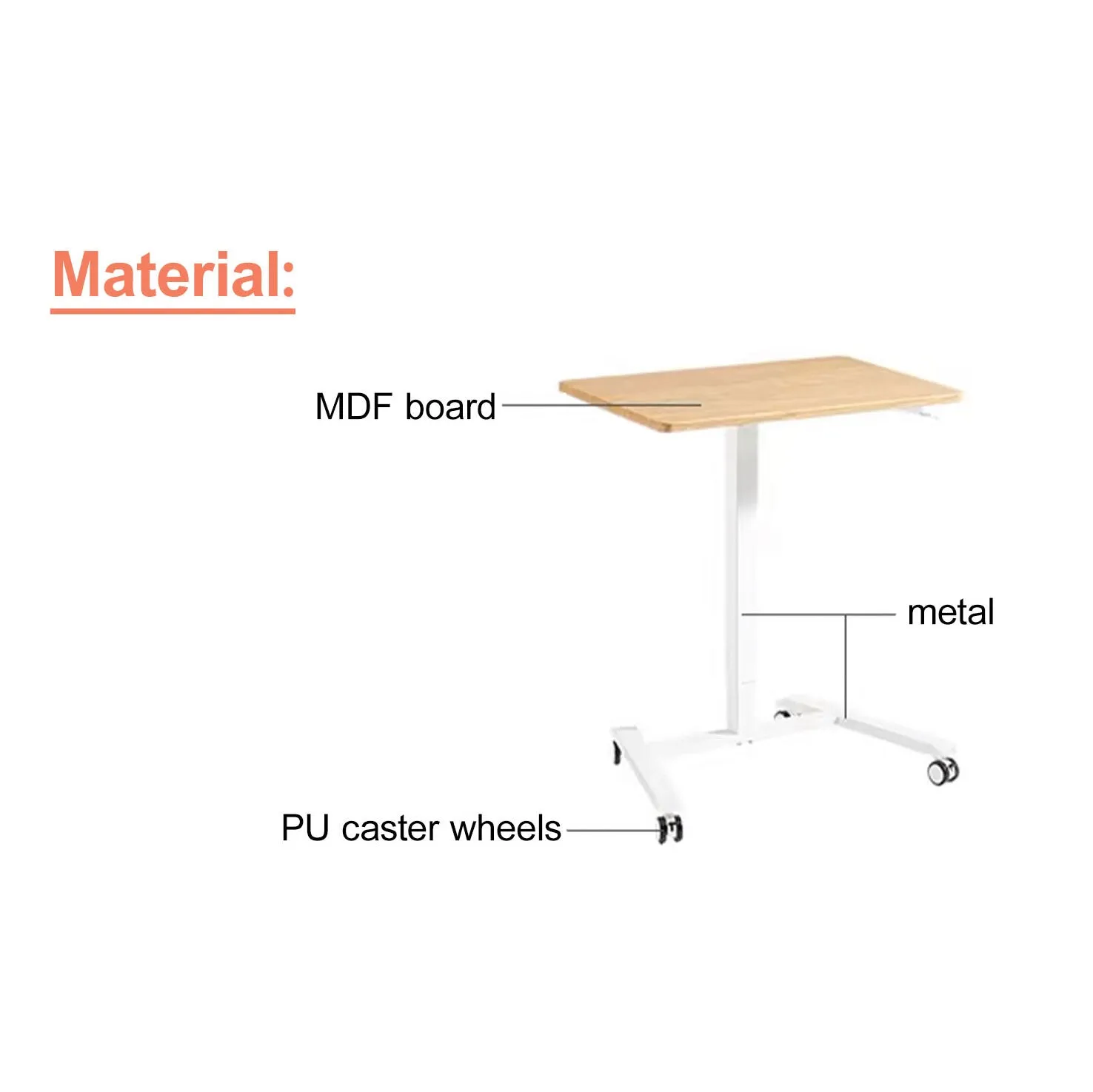 ASHER Height-Adjustable Mobile Desk