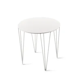 Atipico Chele diam.40 cm small Table in signal white metal