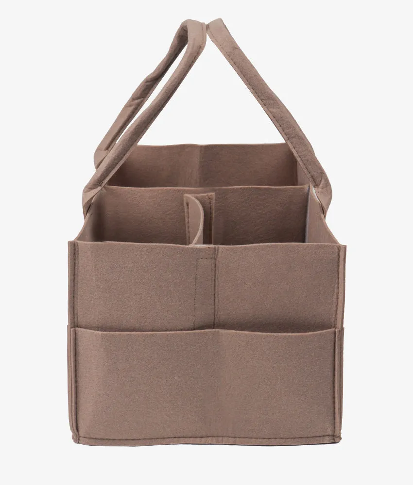 Baby Felt Diaper Caddy Organizer - Coffee Brown