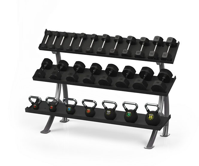 Batca FZ-11 3 Tier 6' Dumbbell/Kettlebell Rack