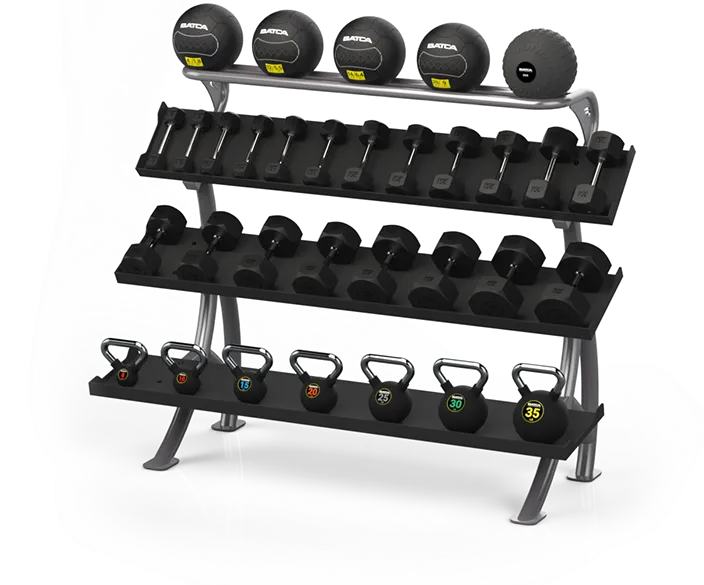 Batca FZ-11 3 Tier 6' Dumbbell/Kettlebell Rack