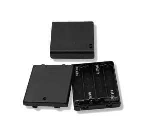 Battery Holder, (4) AA Cell w/ Cover and Switch