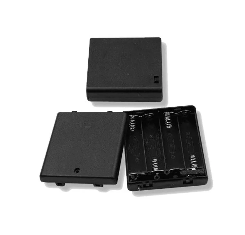 Battery Holder, (4) AA Cell w/ Cover and Switch