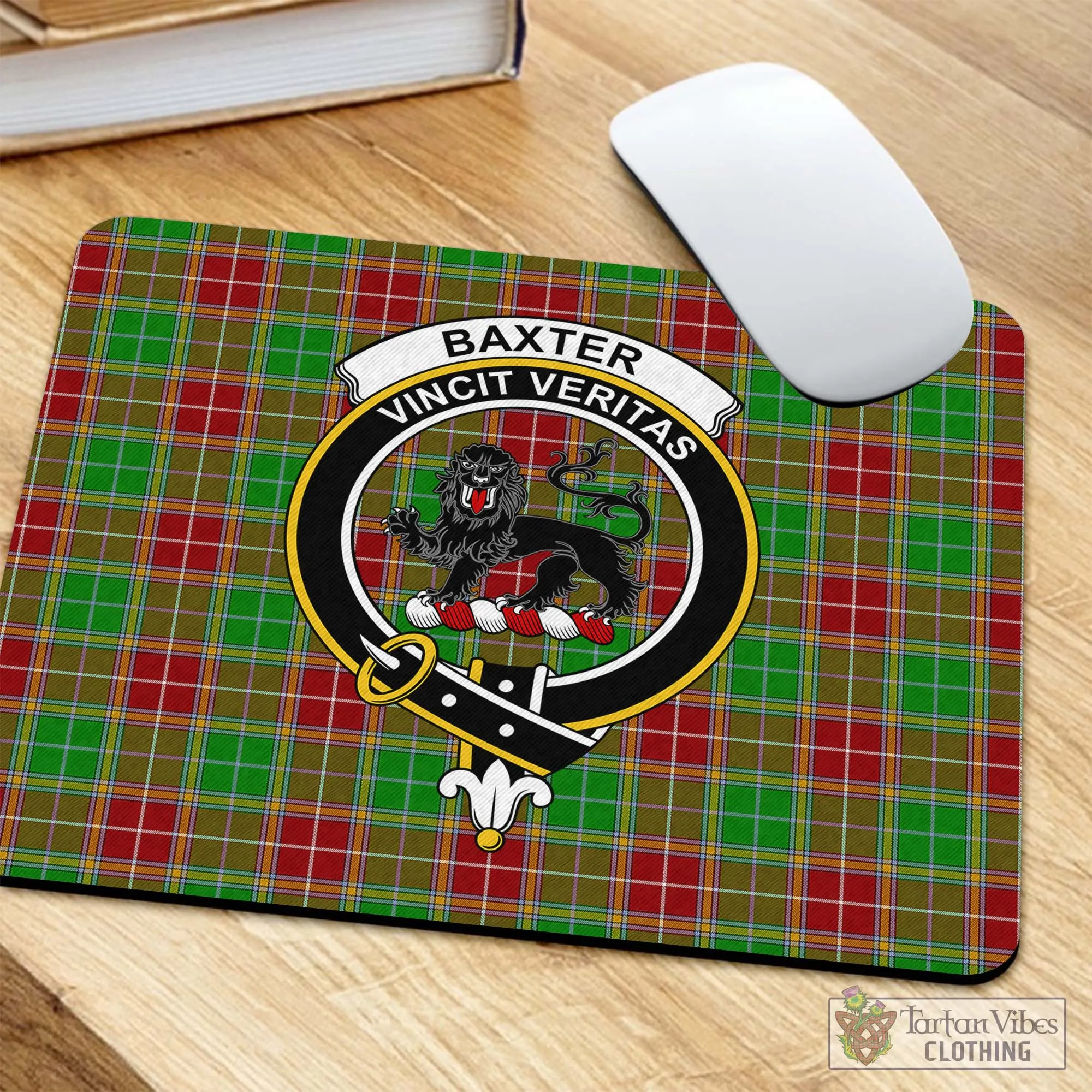 Baxter Modern Tartan Mouse Pad with Family Crest