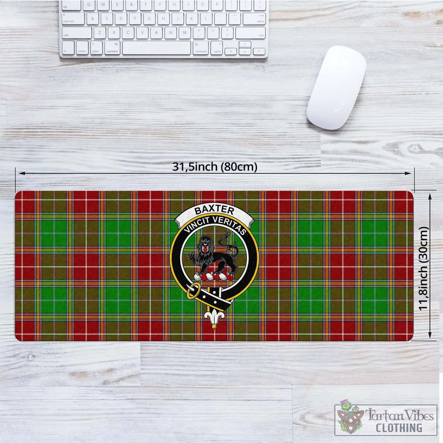 Baxter Modern Tartan Mouse Pad with Family Crest