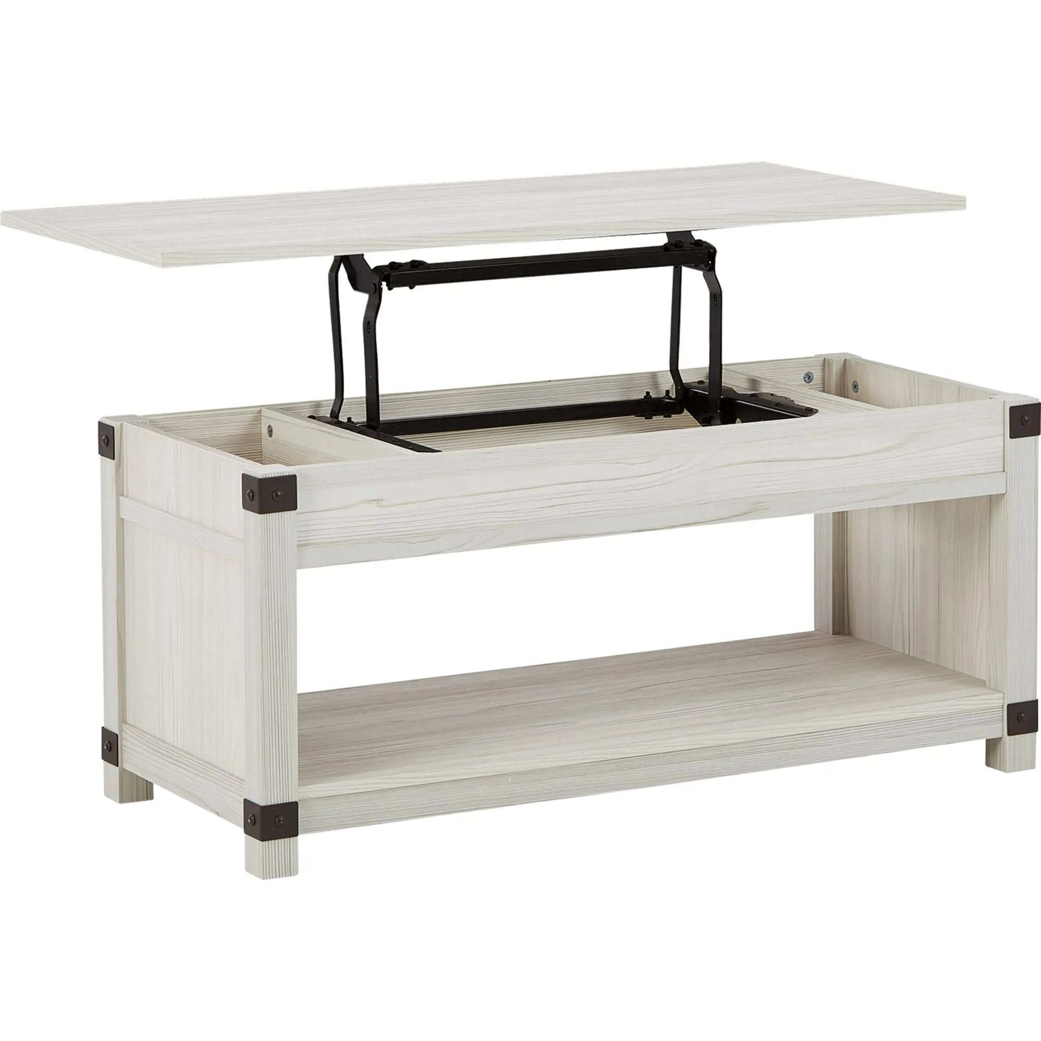 Bayflynn Rectangle Lift Cocktail Table - Whitewash