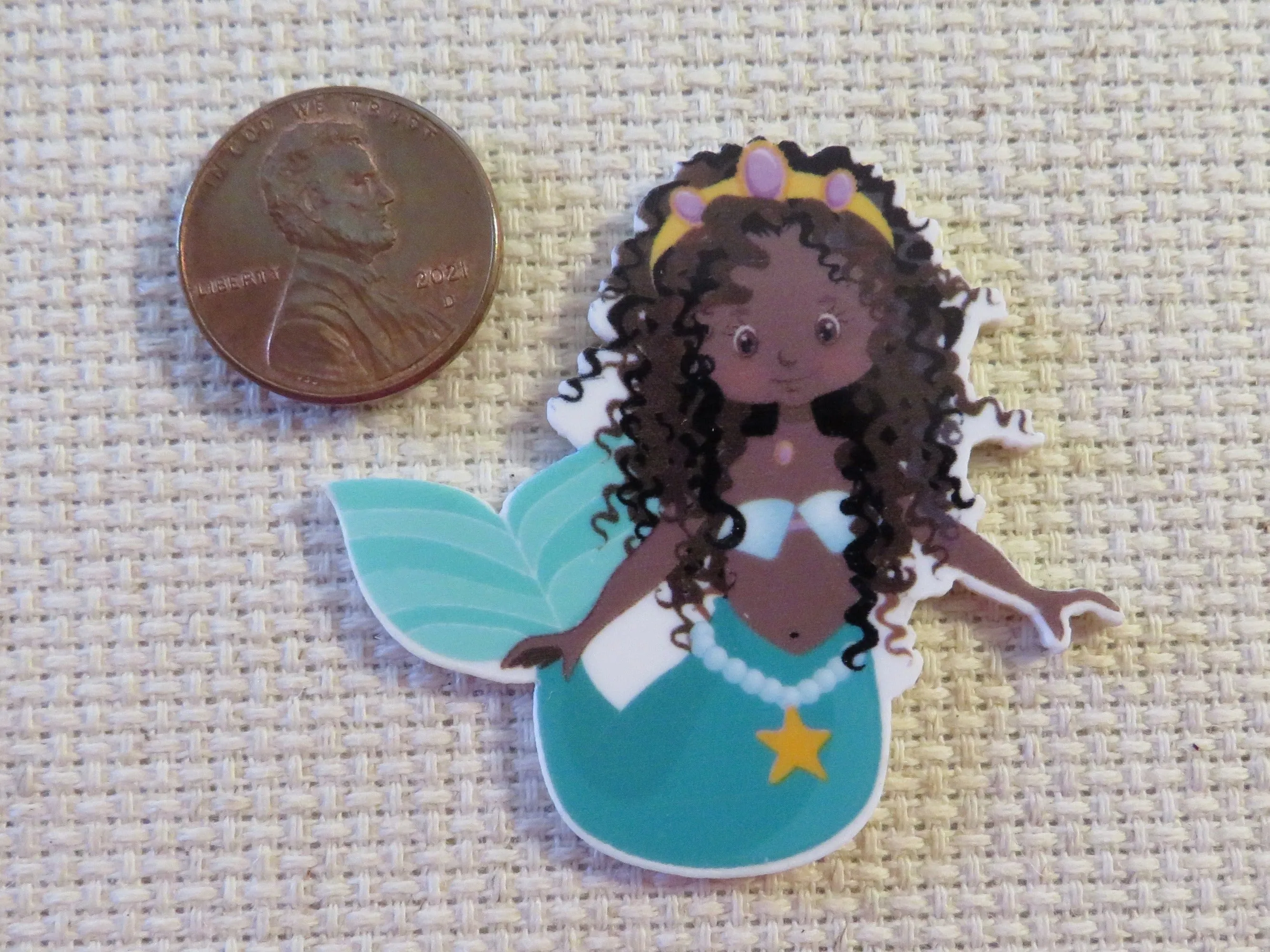 Beautiful Blue Mermaid Needle Minder, Cover Minder, Magnet