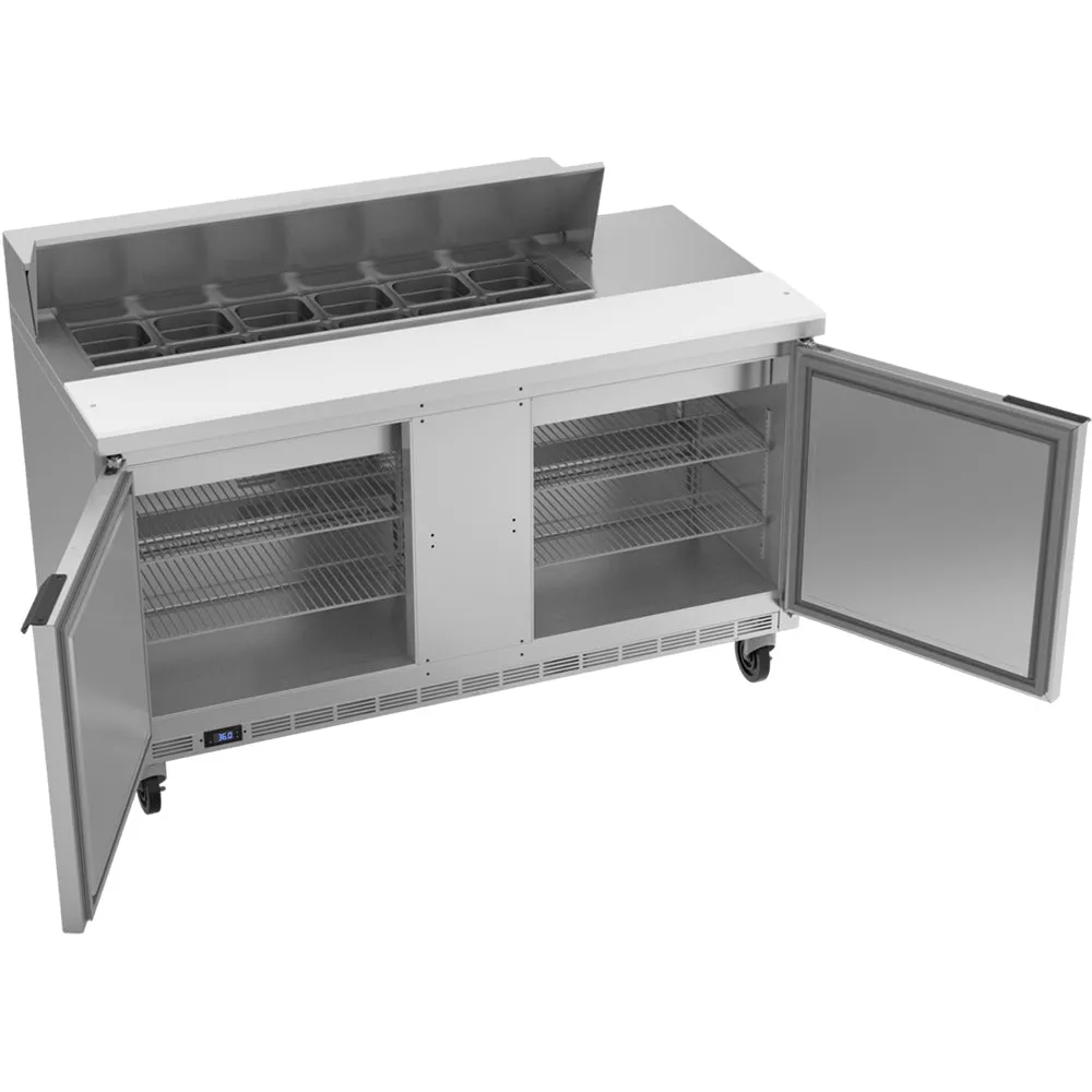 Beverage-Air SPE60HC-12 60" 2 Door Refrigerated Sandwich Prep Table