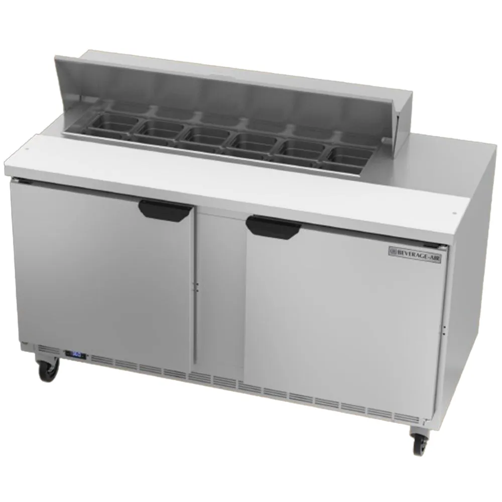 Beverage-Air SPE60HC-12 60" 2 Door Refrigerated Sandwich Prep Table