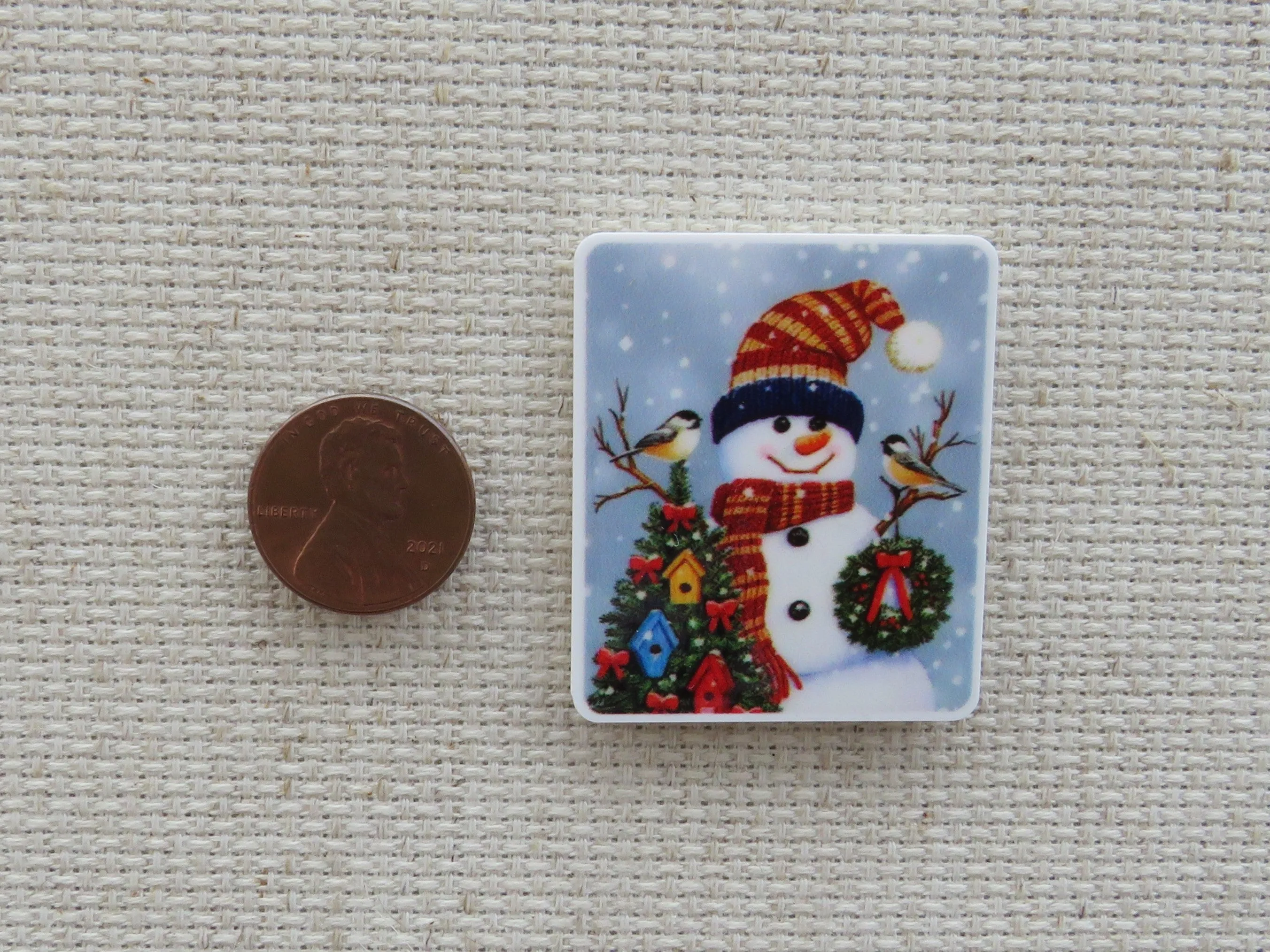 Bird House Snowman Needle Minder, Cover Minder, Magnet