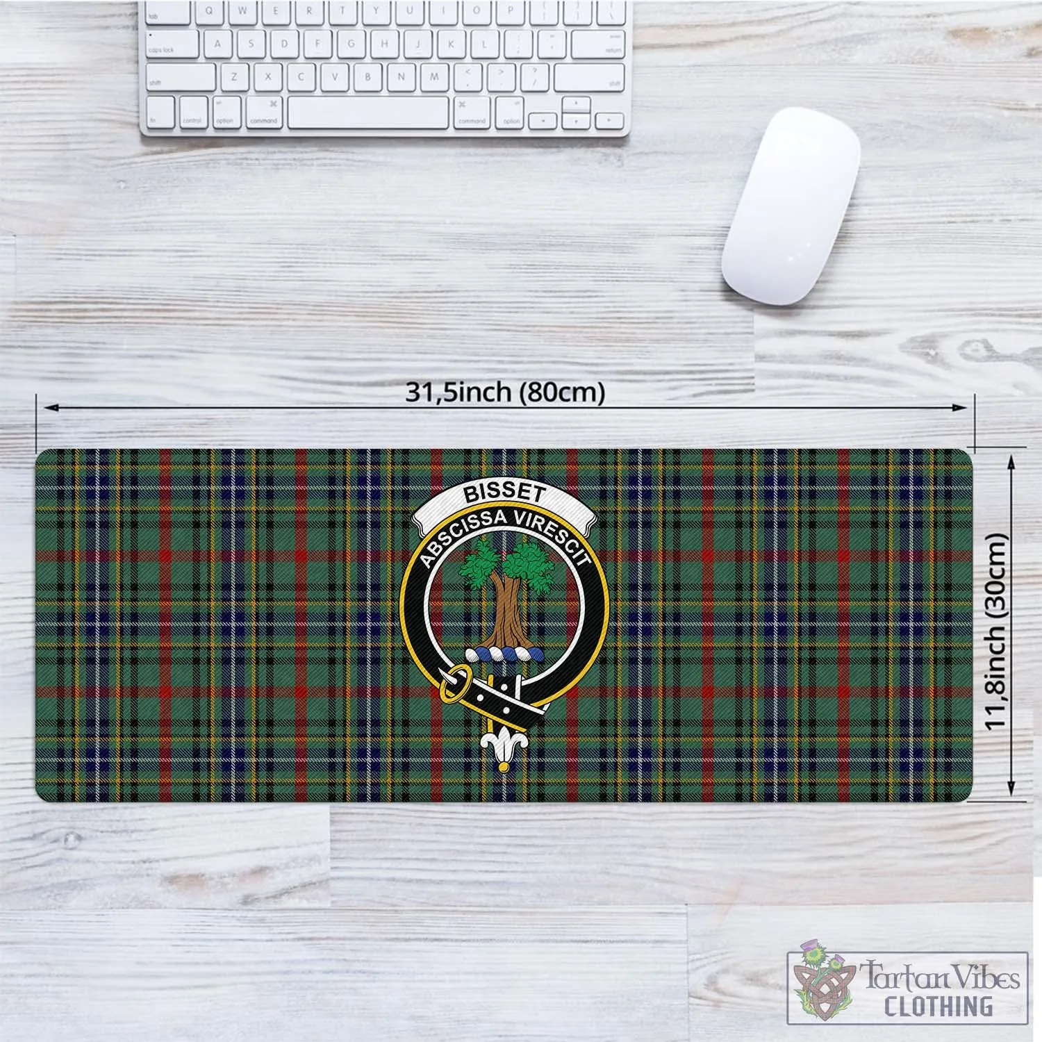 Bisset Tartan Mouse Pad with Family Crest