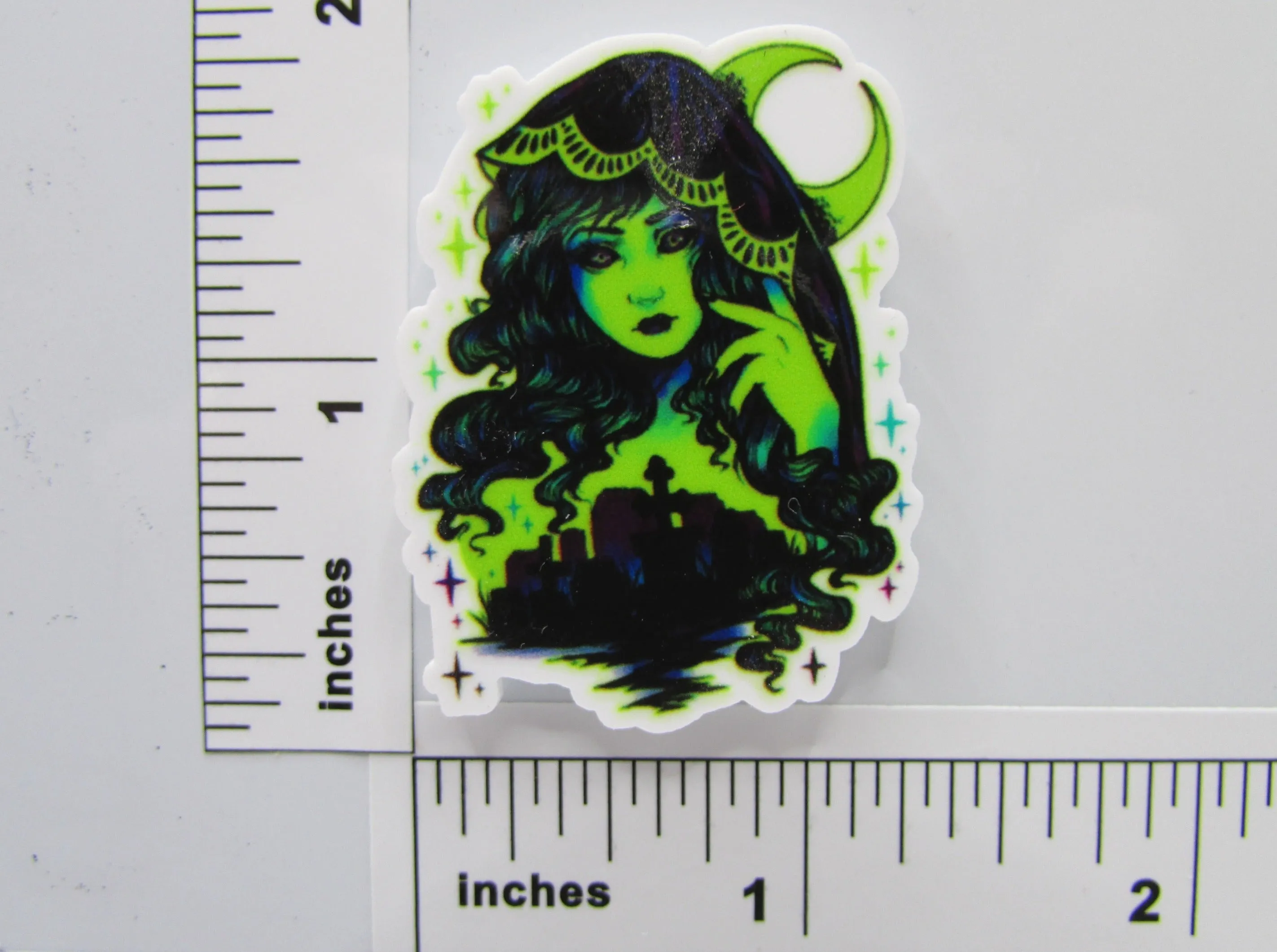 Black and Green Witch Scene Needle Minder, Cover Minder, Magnet