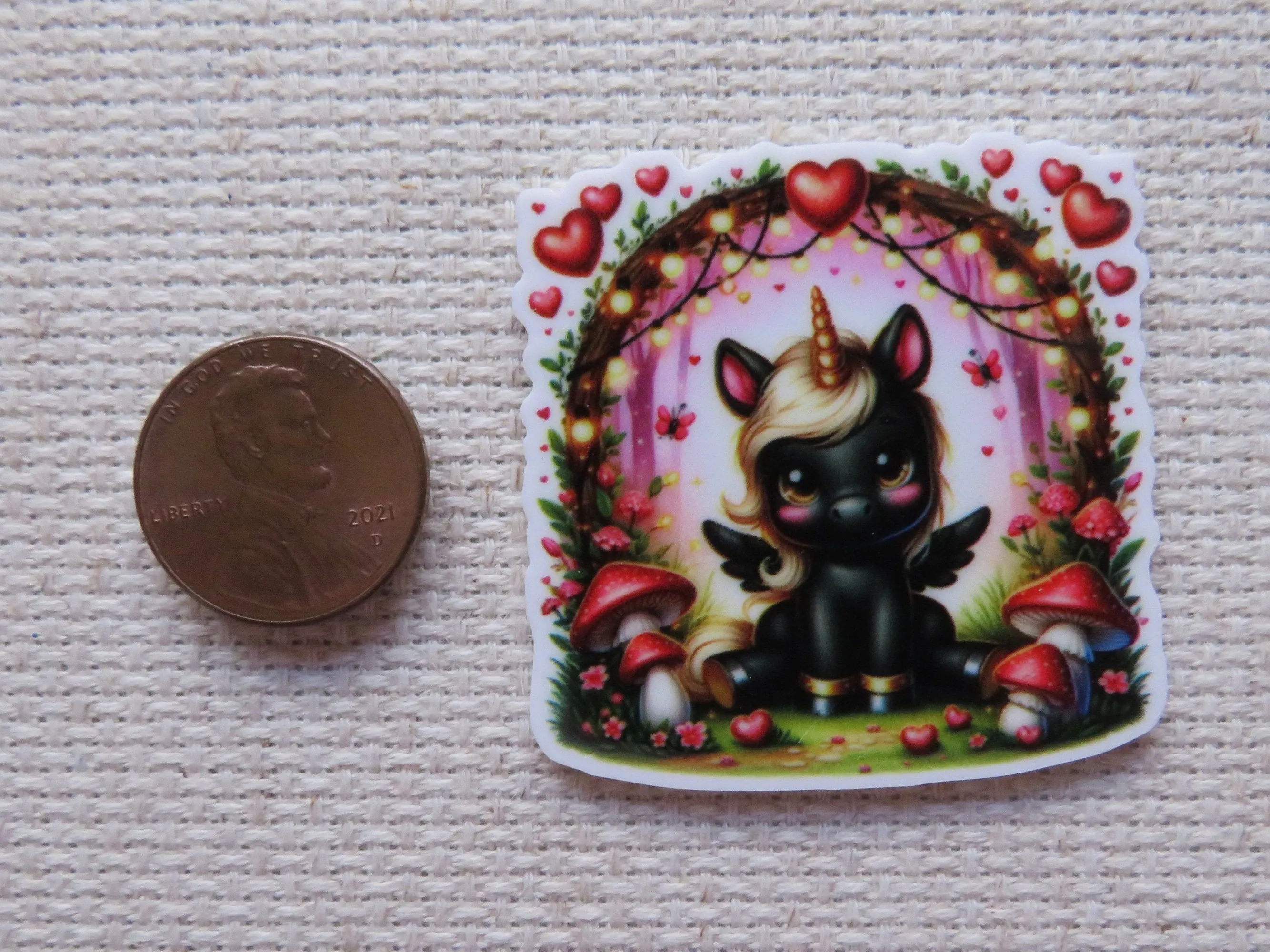 Black Unicorn Needle Minder, Cover Minder, Magnet