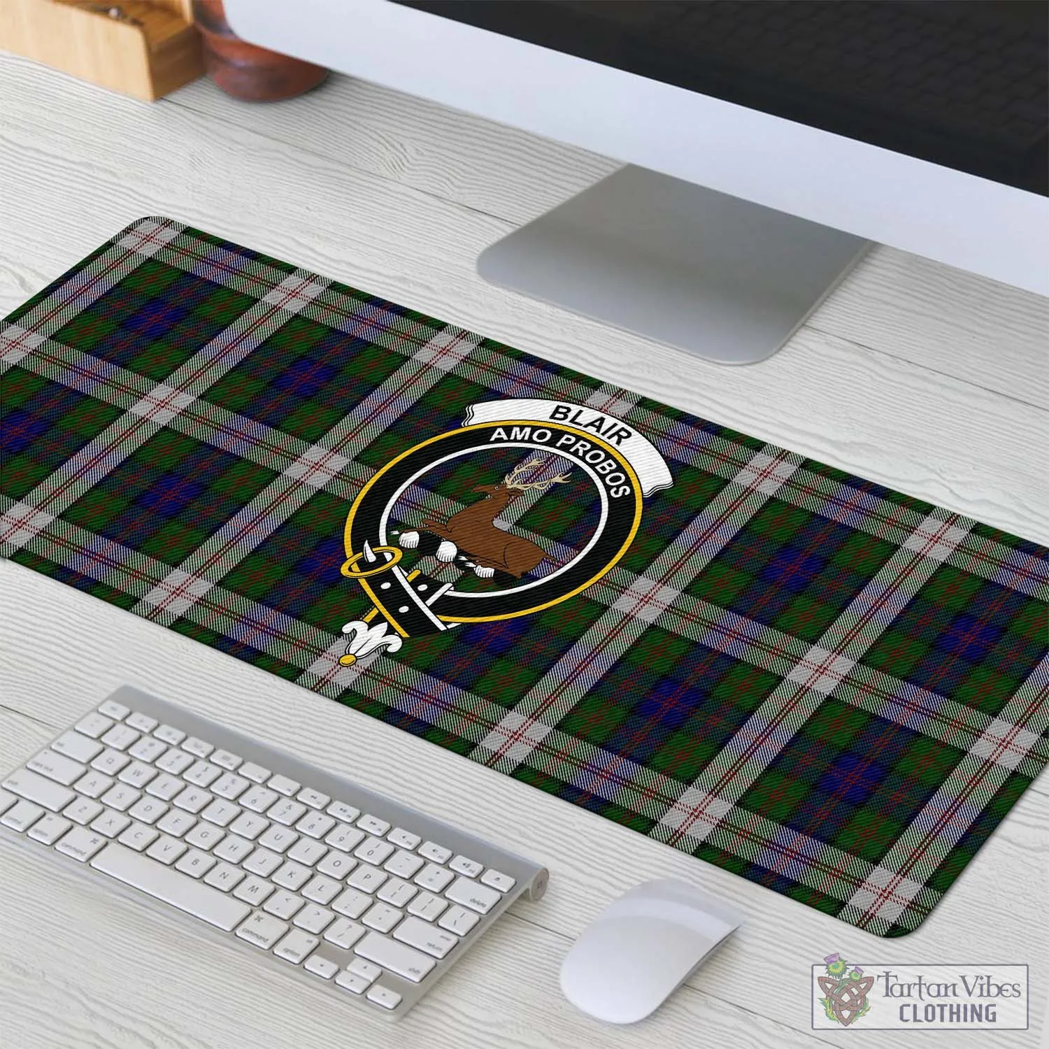 Blair Dress Tartan Mouse Pad with Family Crest