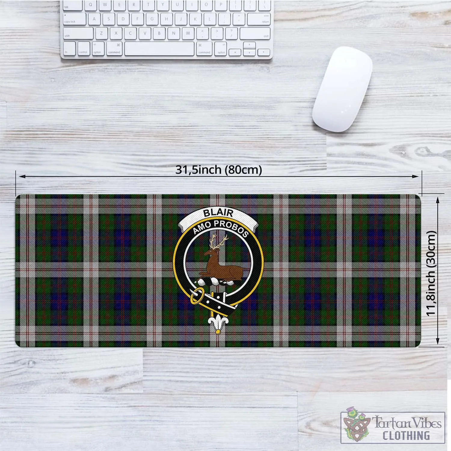 Blair Dress Tartan Mouse Pad with Family Crest