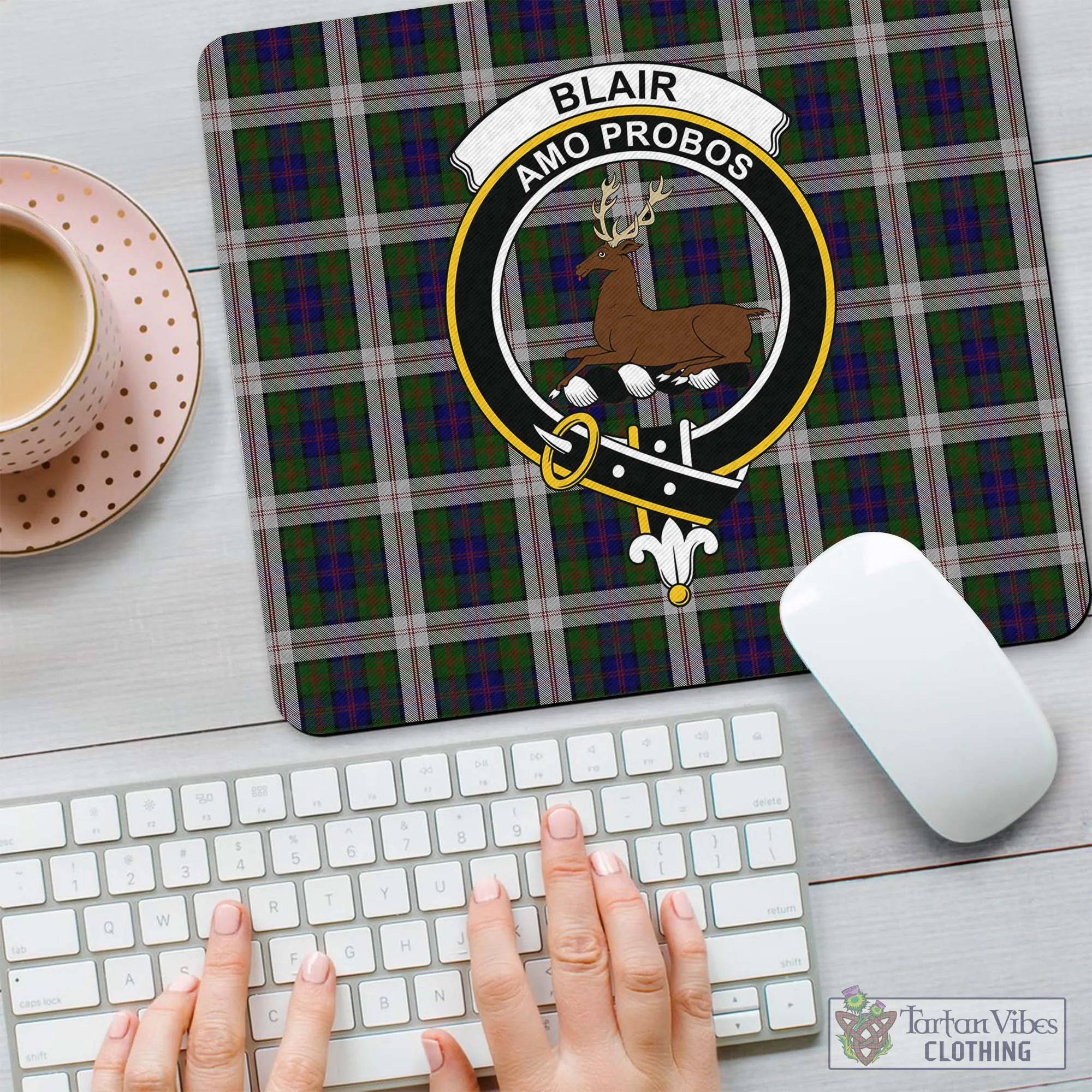 Blair Dress Tartan Mouse Pad with Family Crest