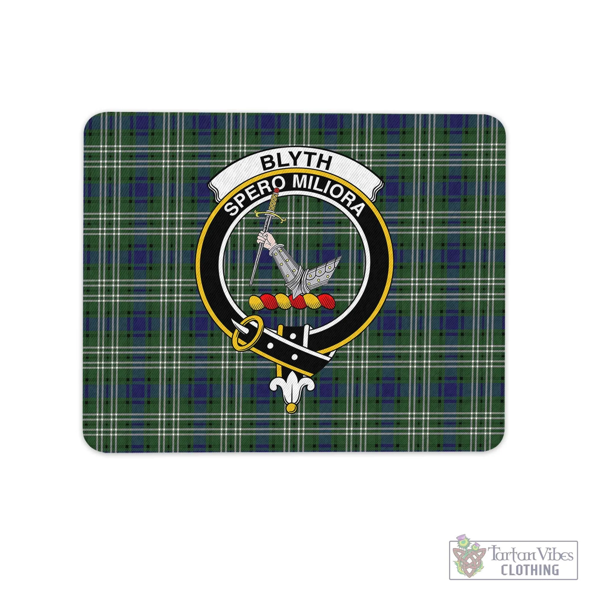 Blyth Tartan Mouse Pad with Family Crest